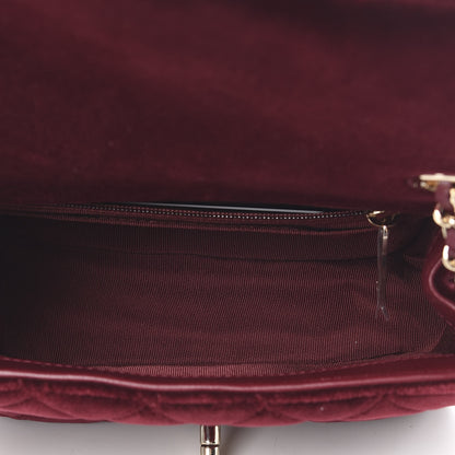 Chanel Velvet Quilted Mini Pearl Crush Flap Burgundy 5 of 11