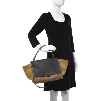 Celine Calfskin Suede Tri-color Small Trapeze 2 of 10
