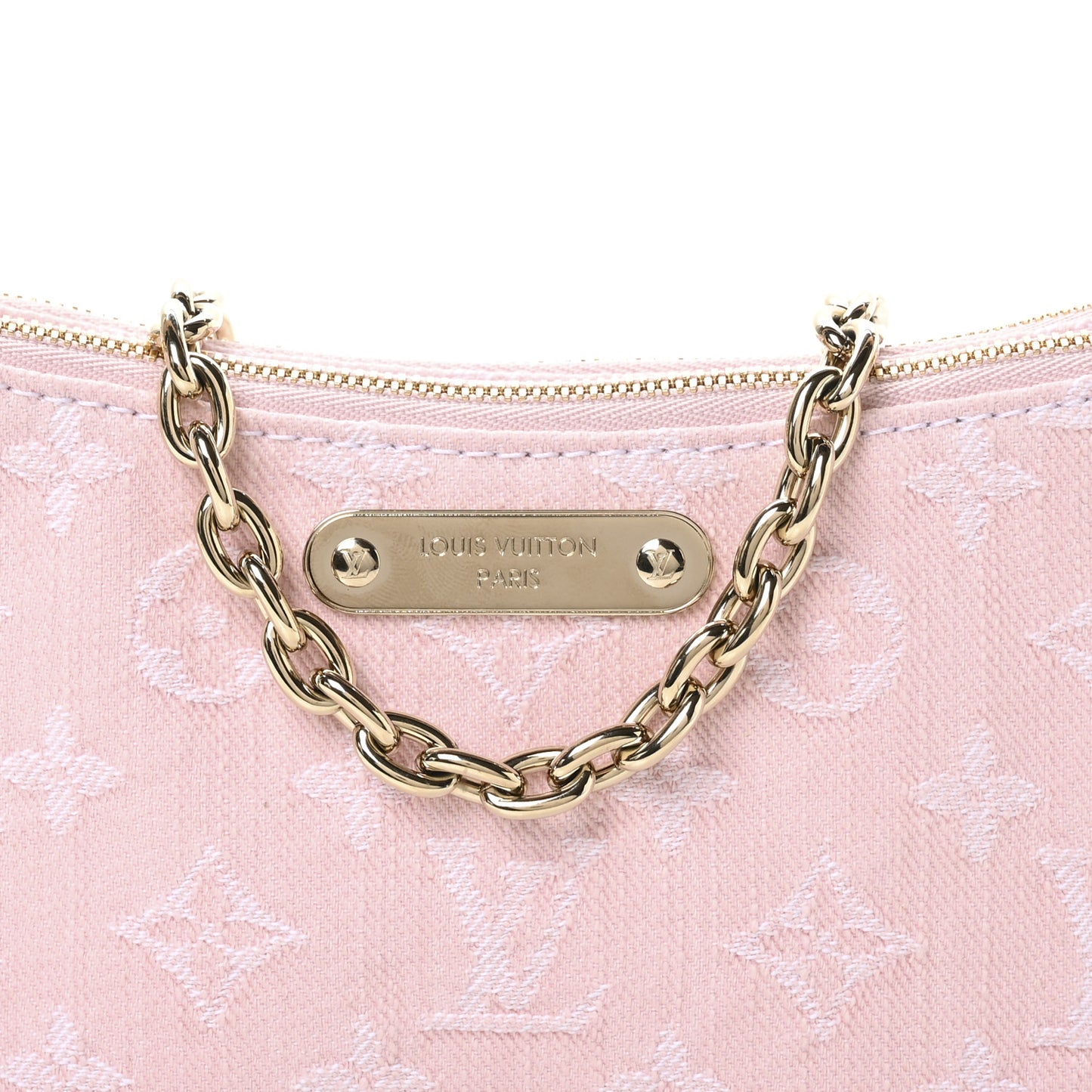 Monogram Denim Liv Pochette Washed Pink