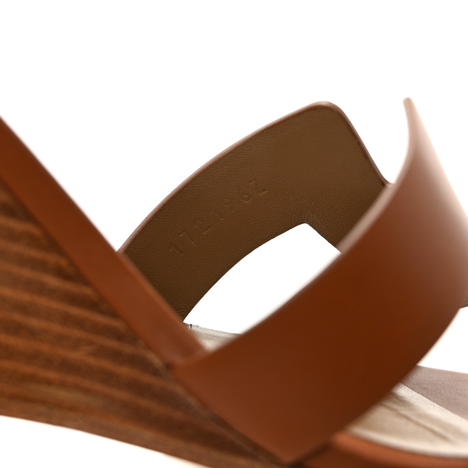 Hermes Calfskin Legend Wedge Sandals 35 Gold 9 of 10