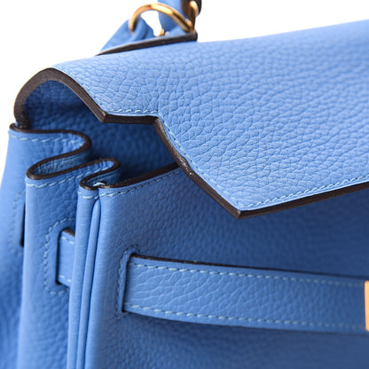 Hermes Taurillon Clemence Kelly Retourne 32 Bleu Paradise 7 of 12