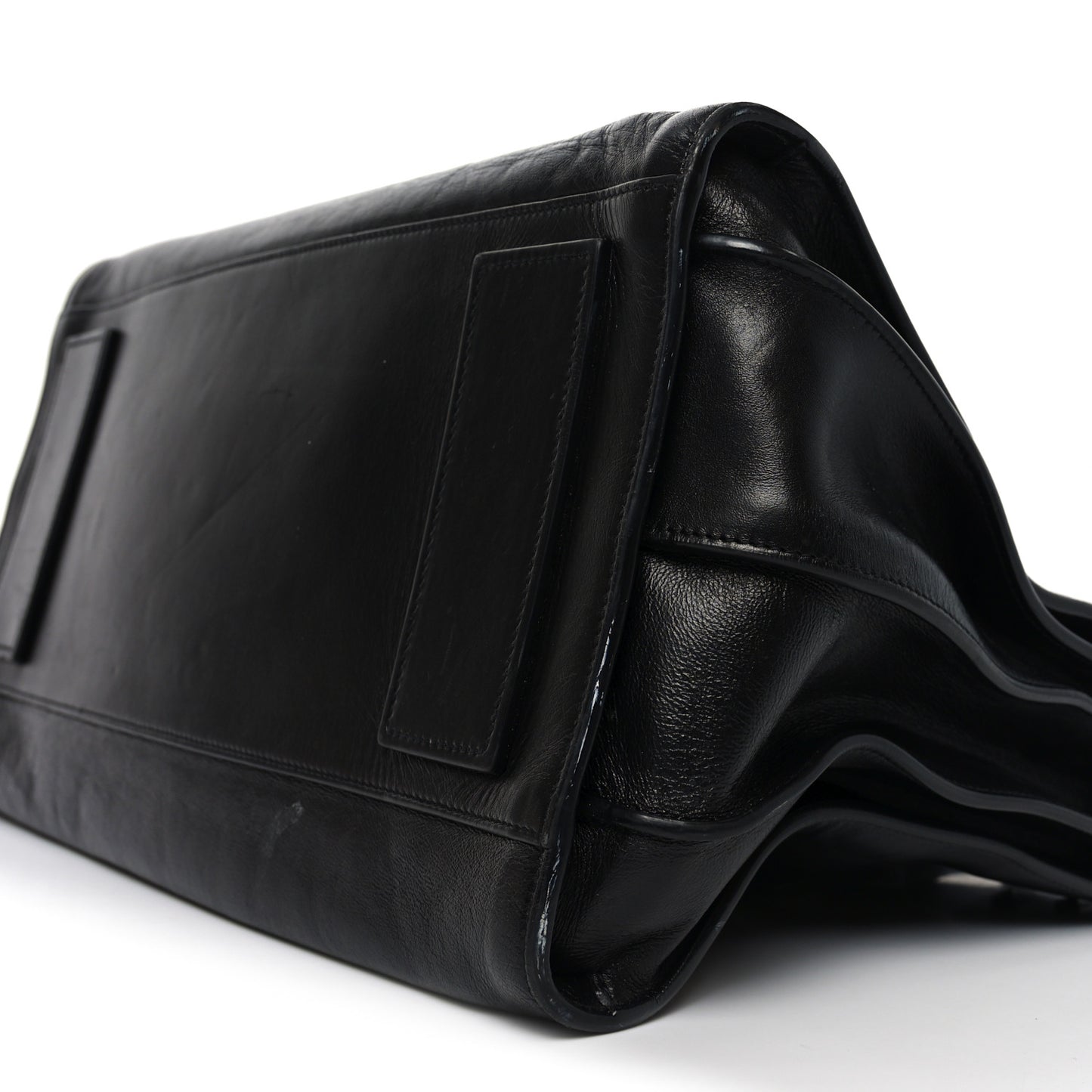 Textured Patent Large Souple Sac De Jour Black