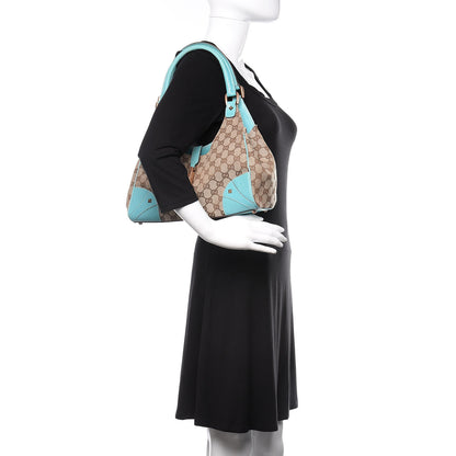 Gucci Monogram Calfskin Large Bardot Shoulder Bag Turquoise 2 of 10