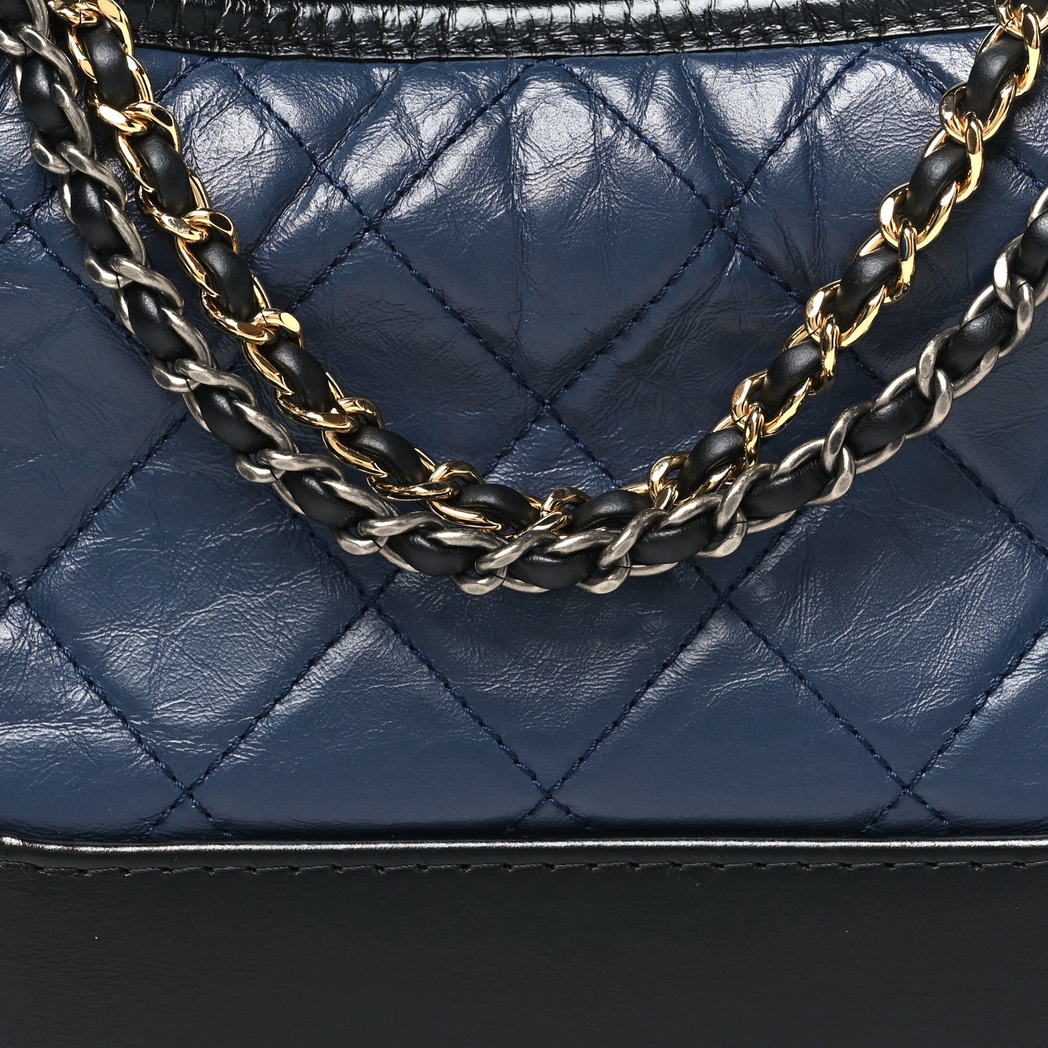 Chanel Aged Calfskin Quilted Small Gabrielle Hobo Dark Grey 8 of 10