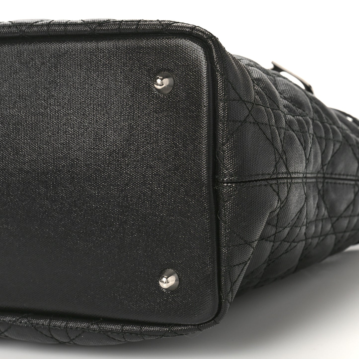 Coated Canvas Cannage Small Panarea Tote Black