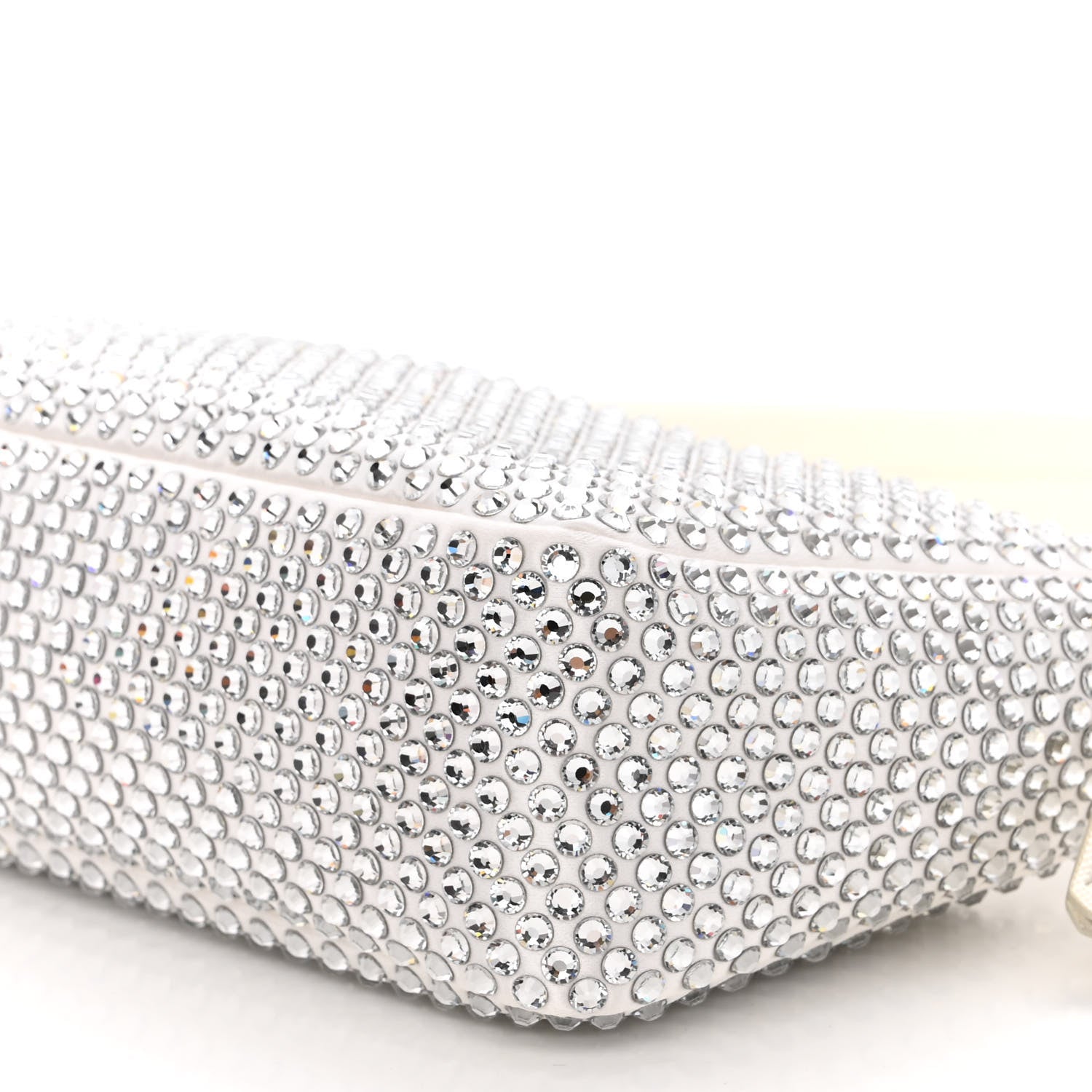 Prada Satin Crystal Mini Re-Edition 2000 Bag White 9 of 10