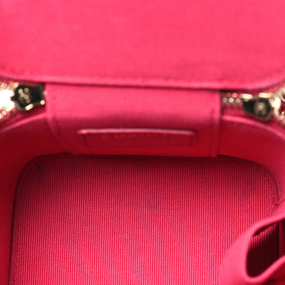 Chanel Lambskin Quilted Mini Top Handle Vanity Case With Chain Dark Pink 6 of 12