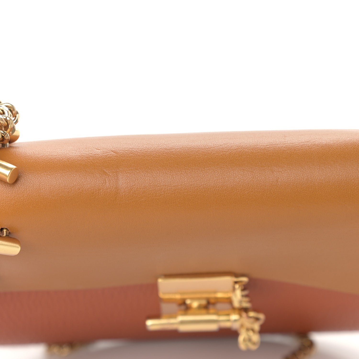 Chloe Grained Calfskin Lambskin Bi-Color Drew Shoulder Bag Orange Mustard 13 of 13