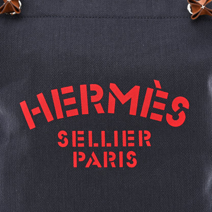 Hermes Canvas Swift Aline Grooming Bag Navy 8 of 10