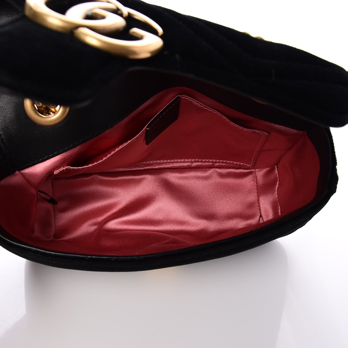 Velvet Matelasse Mini GG Marmont Shoulder Bag Black