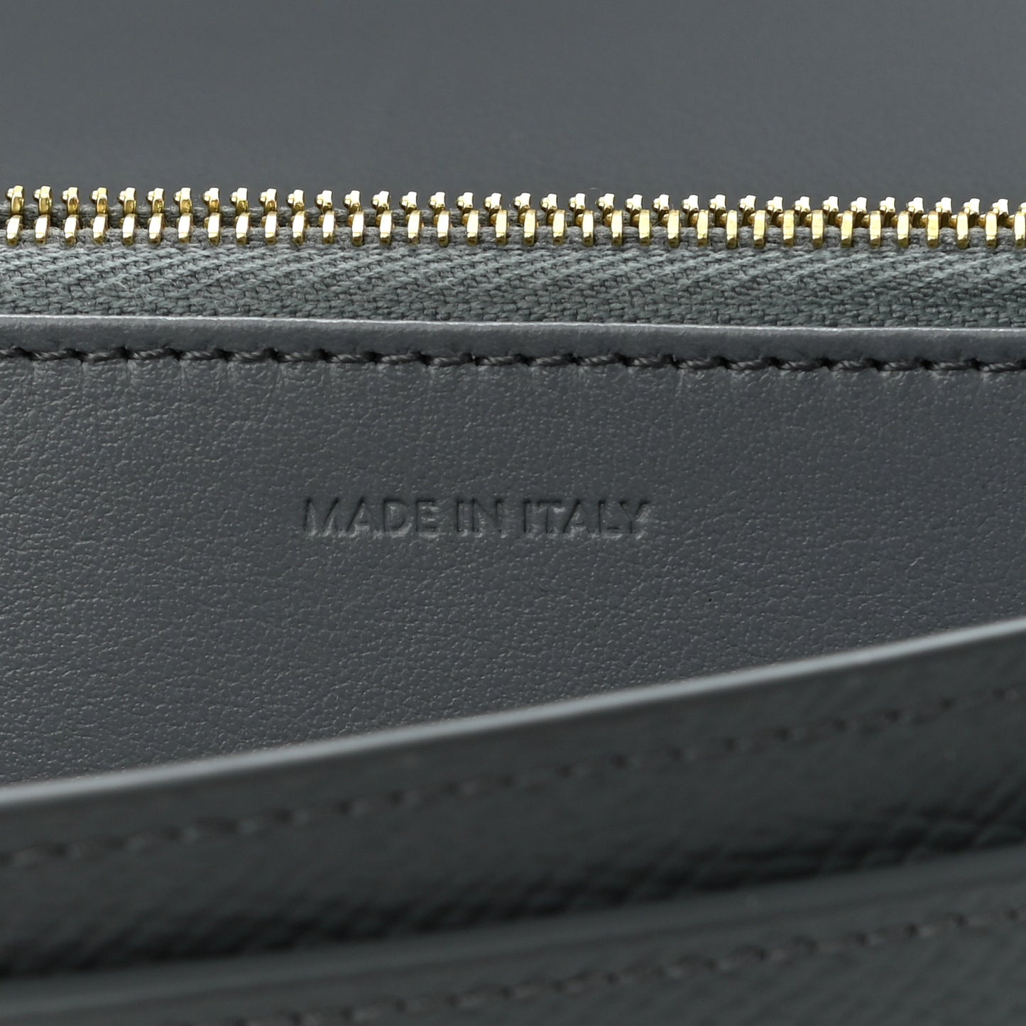 Grained Calfskin Large Flap Wallet Medium Grey