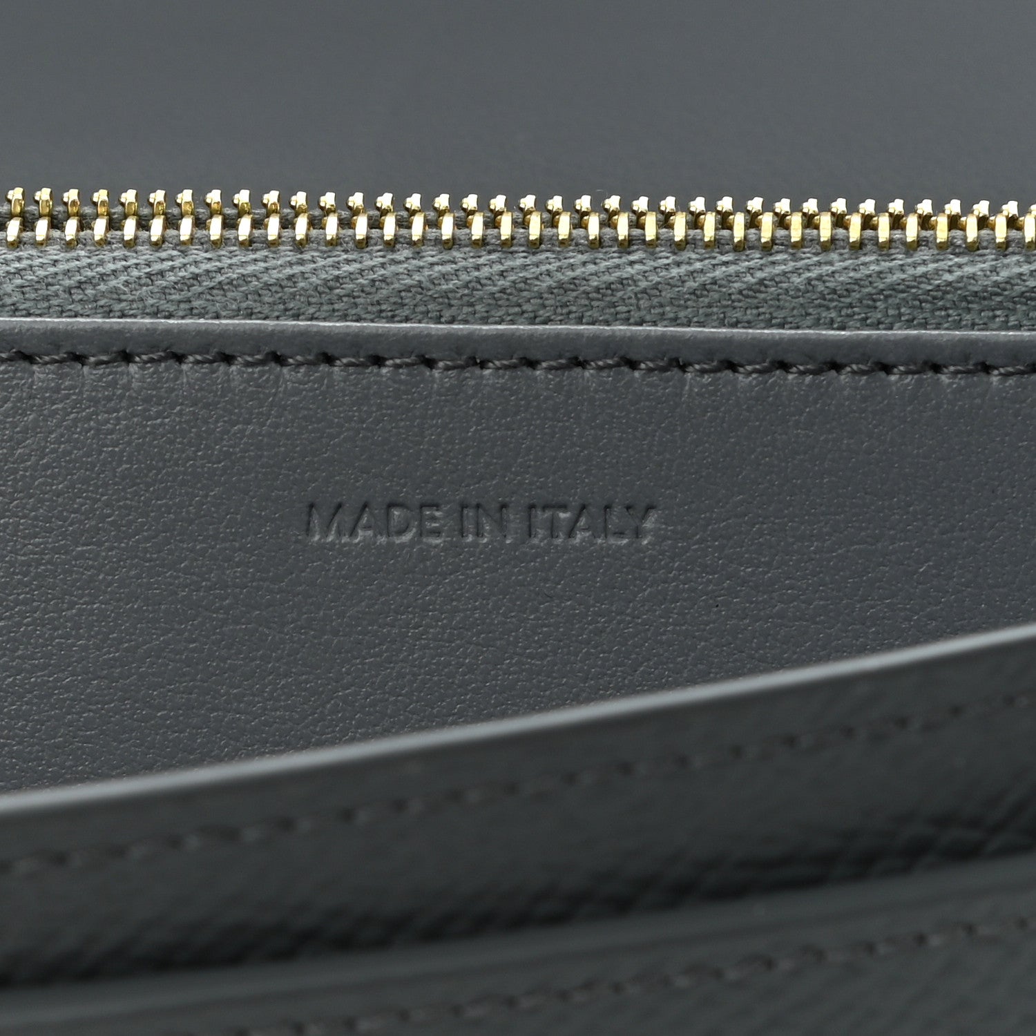 Celine Grained Calfskin Large Flap Wallet Medium Grey 7 of 9