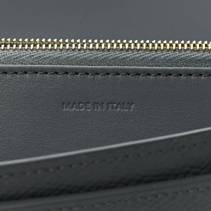 Celine Grained Calfskin Large Flap Wallet Medium Grey 7 of 9