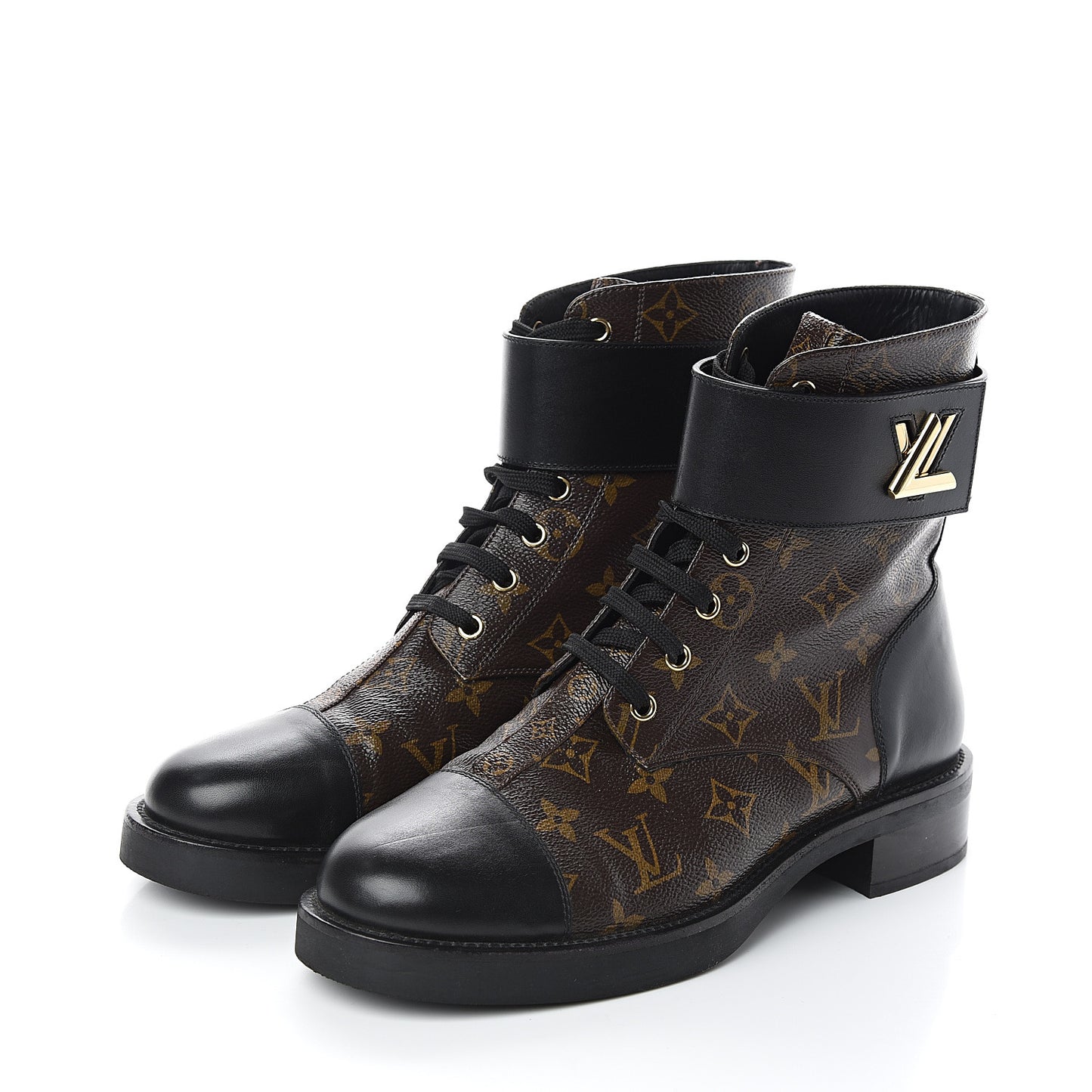 Calfskin Monogram Wonderland Flat Ranger Boots 41 Black