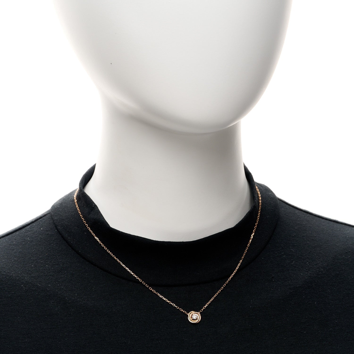Cartier 18K Pink White Yellow Gold Diamond Trinity De Cartier Pendant Necklace 2 of 4