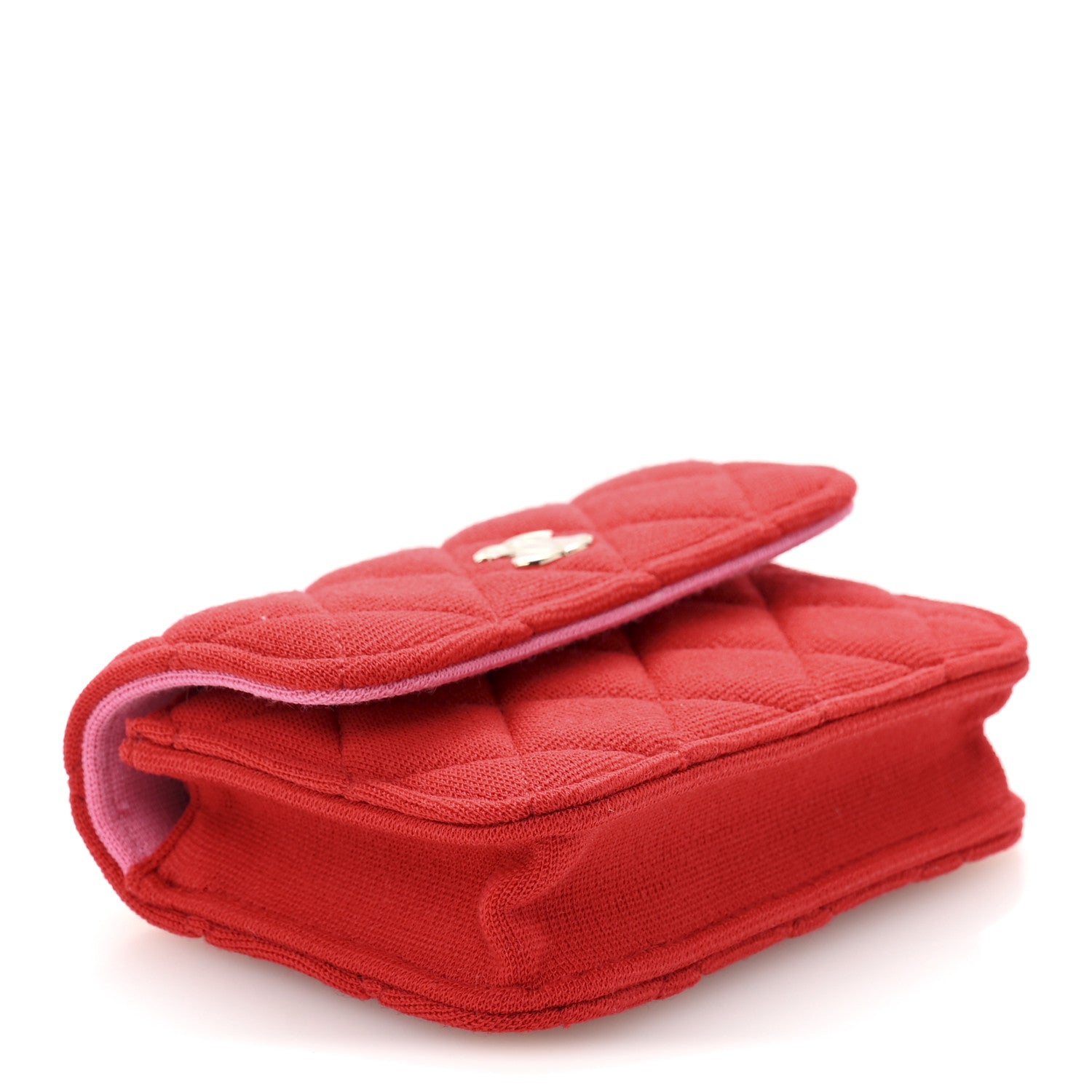 Chanel Jersey Quilted Micro Mini Flap Red 4 of 10