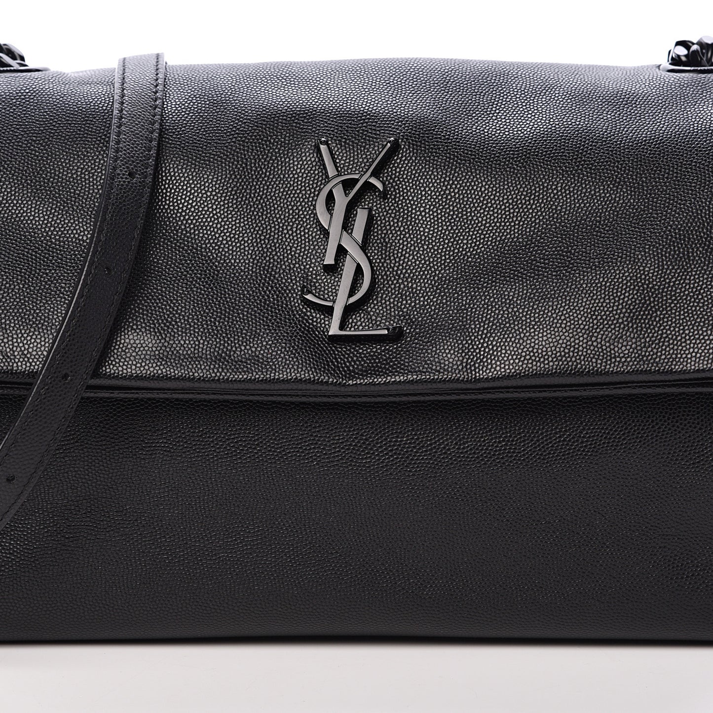 Grain De Poudre Medium West Hollywood Monogram Fold-Over Black