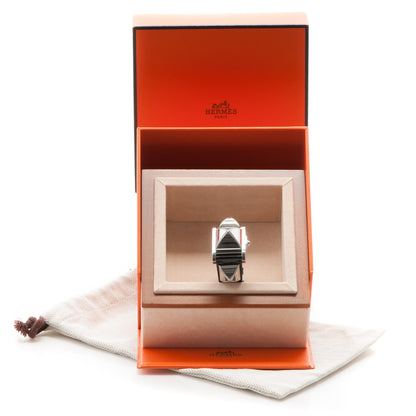 Hermes Stainless Steel Alligator Diamond 23mm Medor Quartz Watch Noir 11 of 11