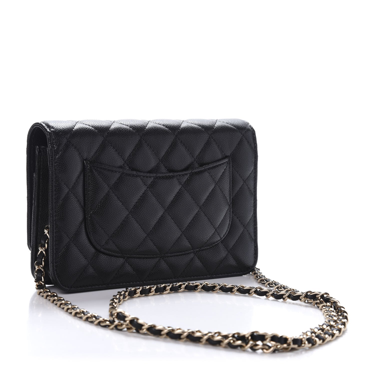 Chanel Caviar Quilted French New Wave Chain CC Wallet On Chain WOC Black 3 of 11