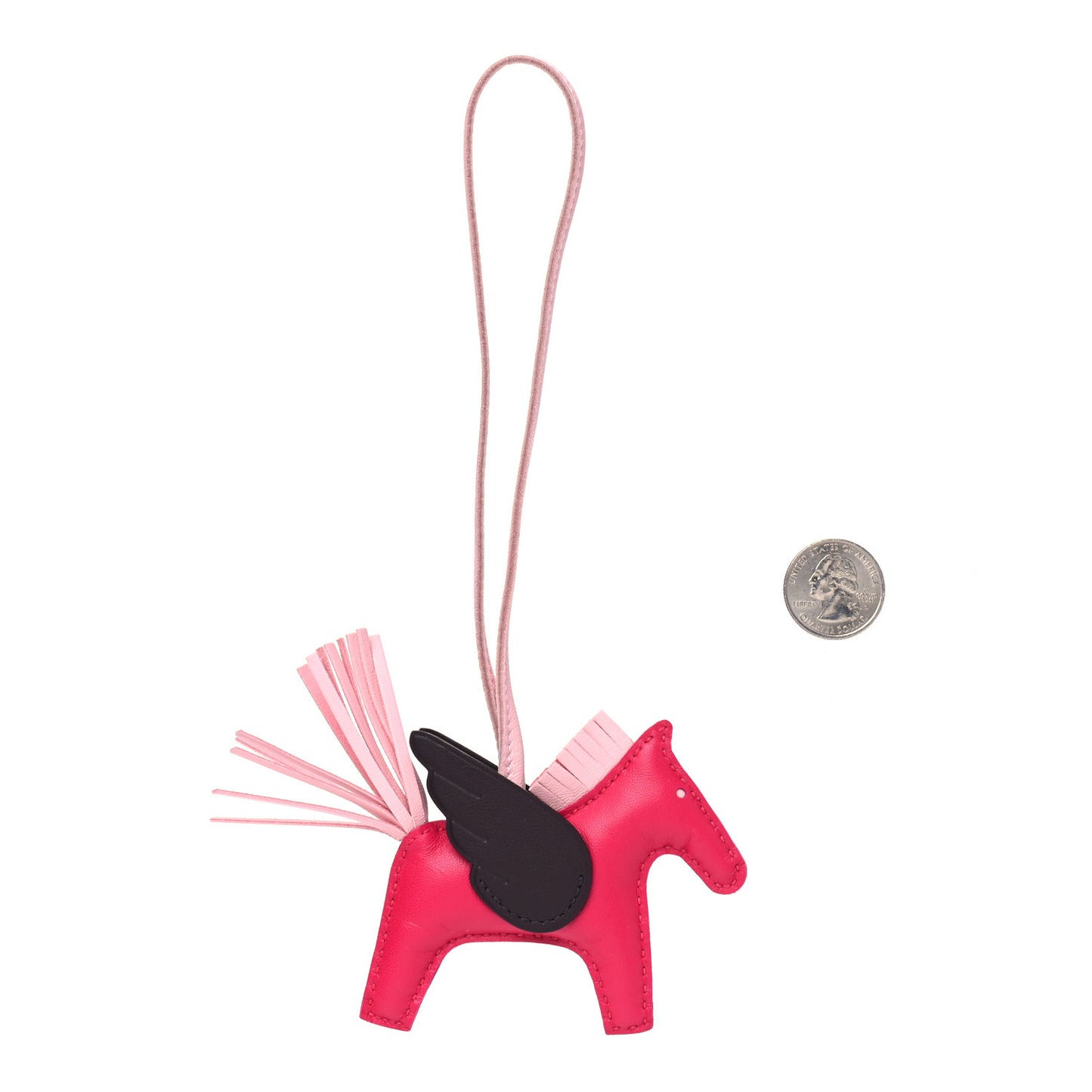 Milo Lambskin Grigri Rodeo Pegase Horse Bag Charm PM Framboise Rose Sakura Rouge Sellier