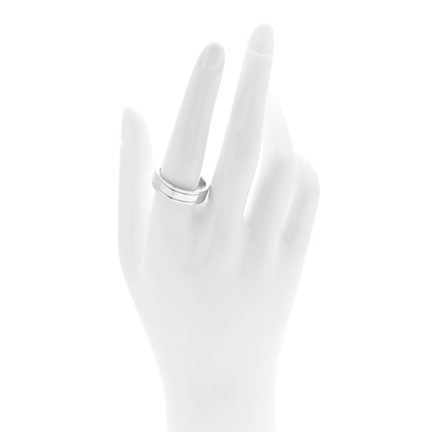 Platinum 6mm Together Double Milgrain Band Ring 59 8.75