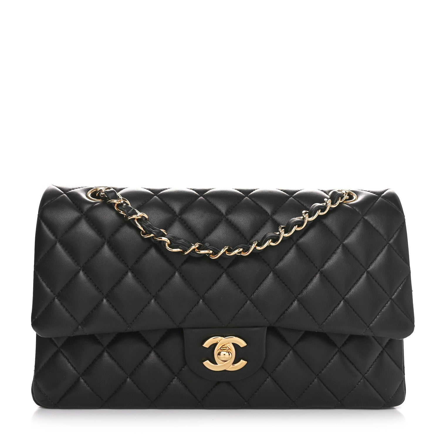 Chanel Lambskin Quilted Medium Double Flap Black 1 of 10