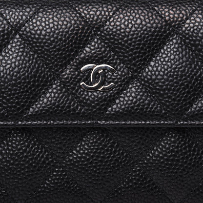 Chanel Caviar Quilted Large Gusset Flap Wallet Black 13 of 14