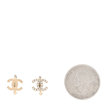 Chanel Metal Strass Lip Ring Set Gold 2 of 6