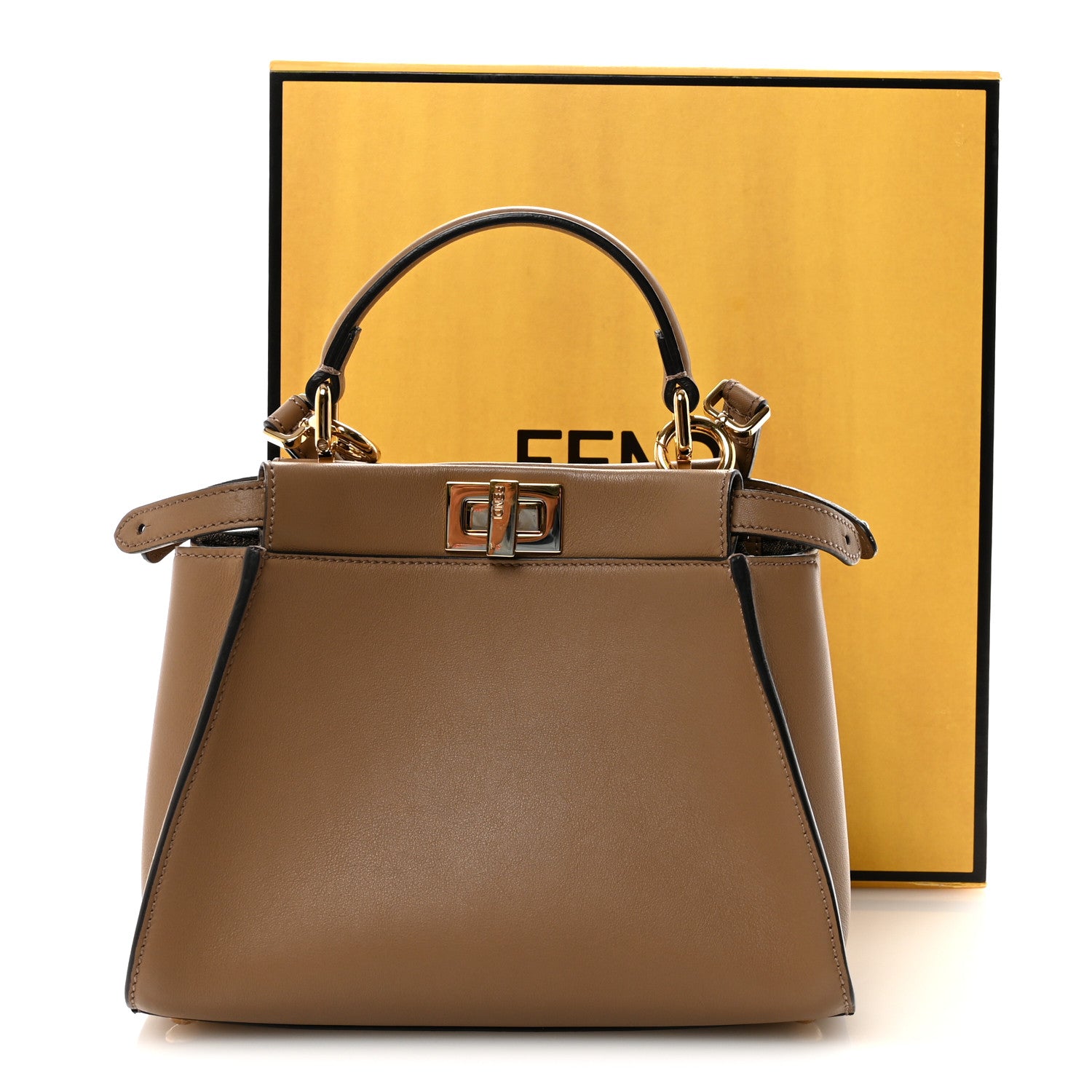Fendi Vitello Seta Fabric Jacquard FF 1974 Mini Peekaboo Iconic