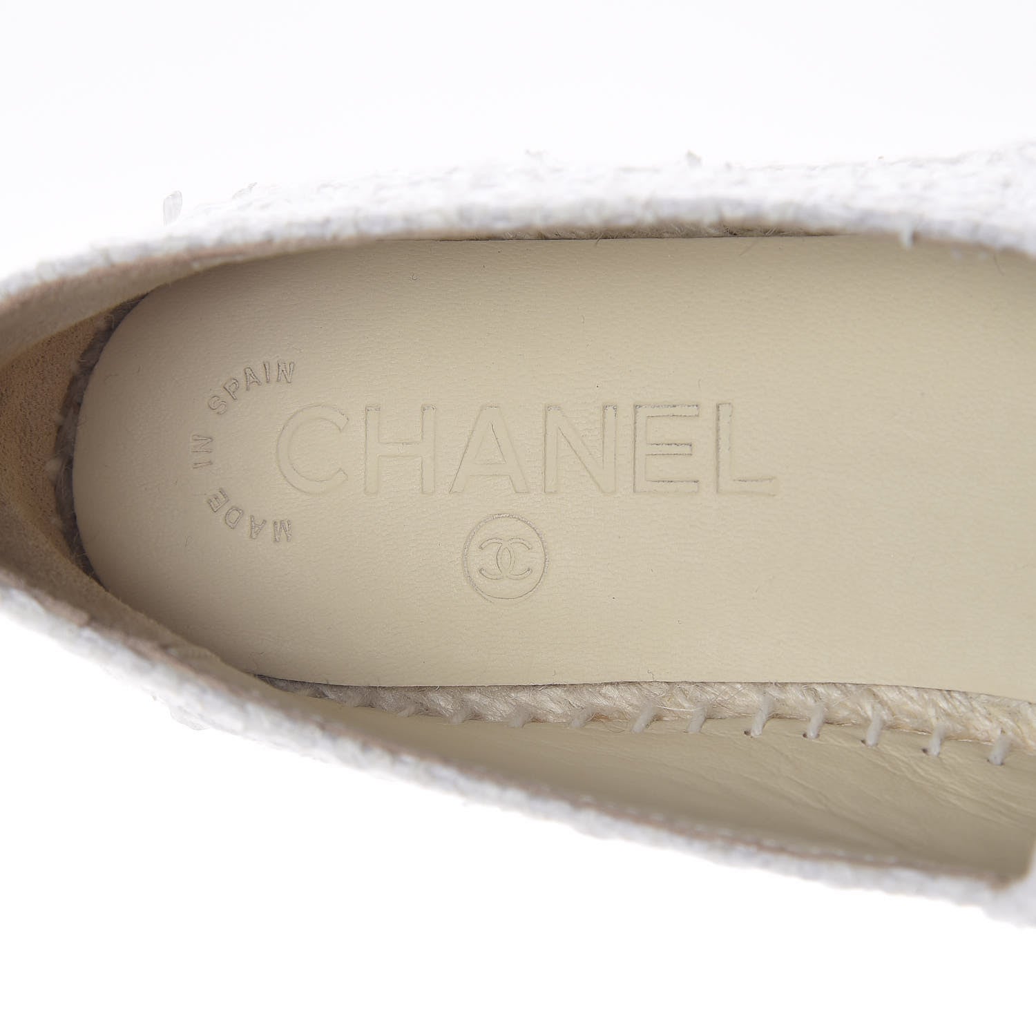 Chanel Tweed Patent CC Espadrilles 36 White 5 of 10