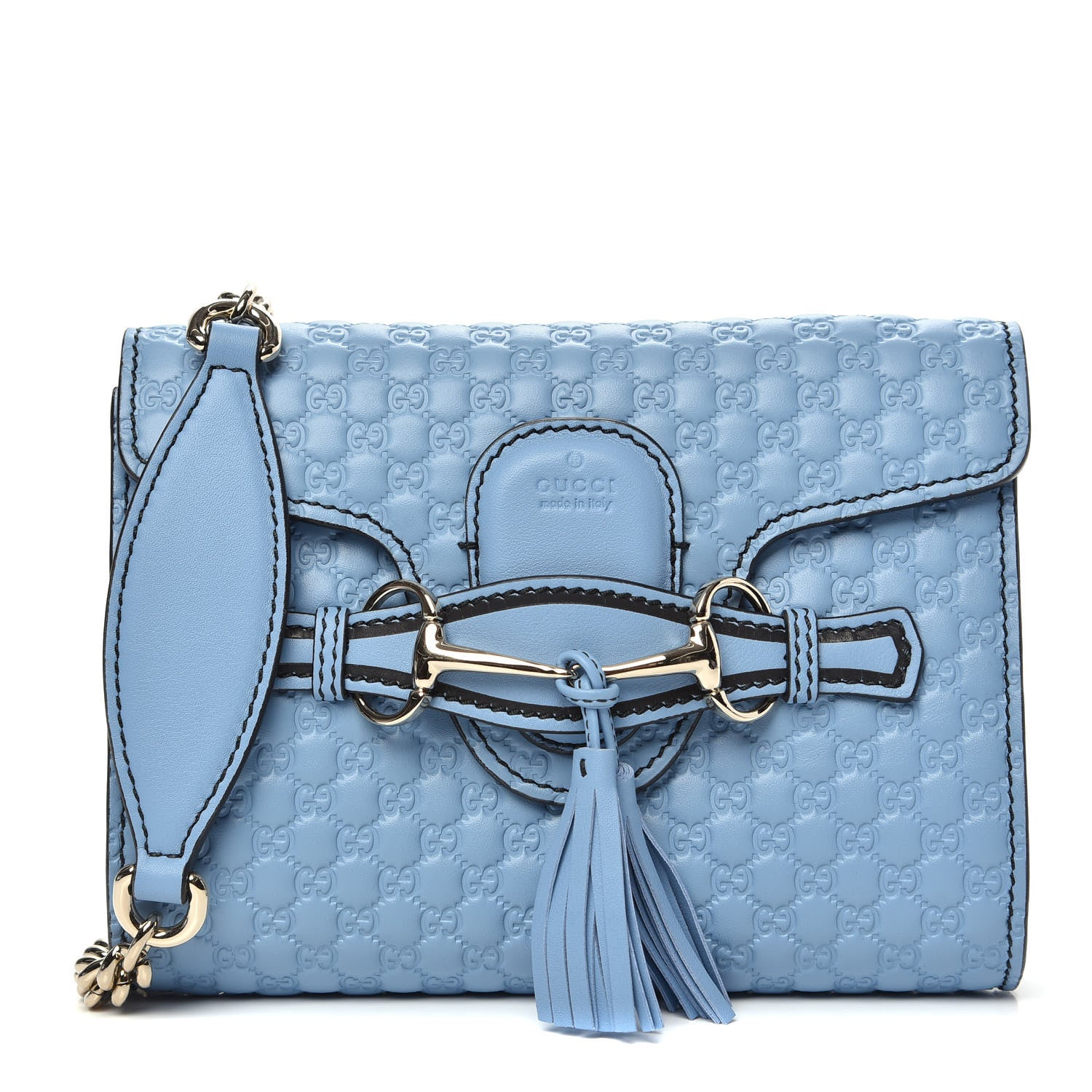 Gucci Soft Microguccissima Mini Emily Chain Shoulder Bag Mineral Blue 1 of 10
