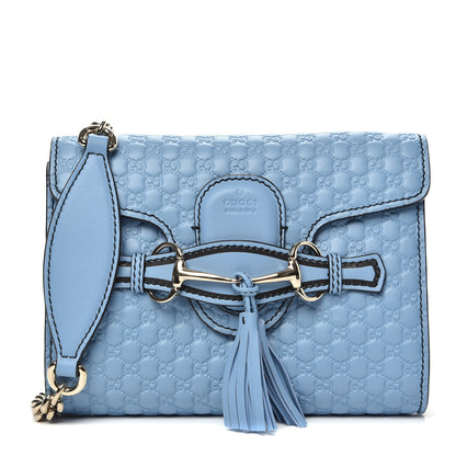 Gucci Soft Microguccissima Mini Emily Chain Shoulder Bag Mineral Blue 1 of 10