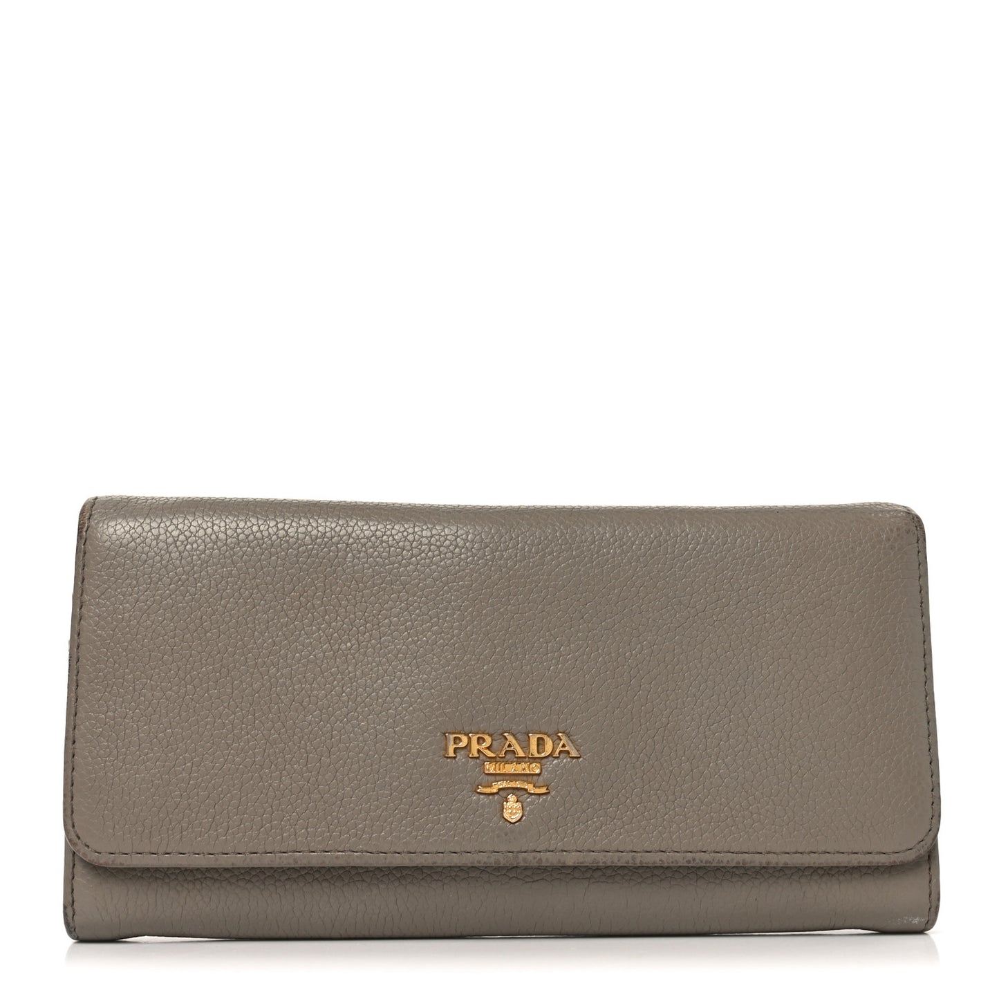 Vitello Daino Metal Continental Flap Wallet Argilla