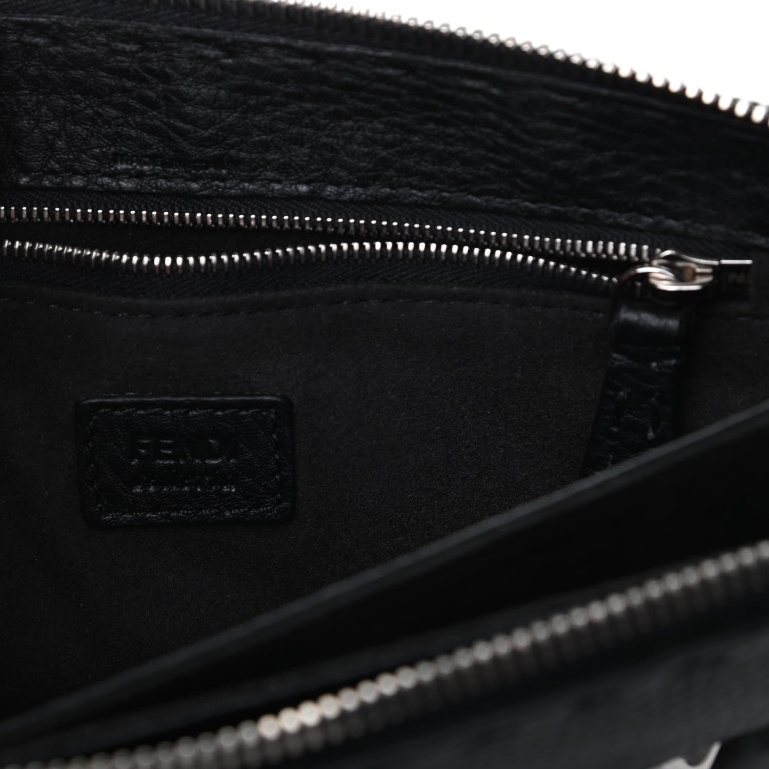 Fendi Cuoio Romano Selleria Monster Eyes Slim Clutch Black 5 of 7
