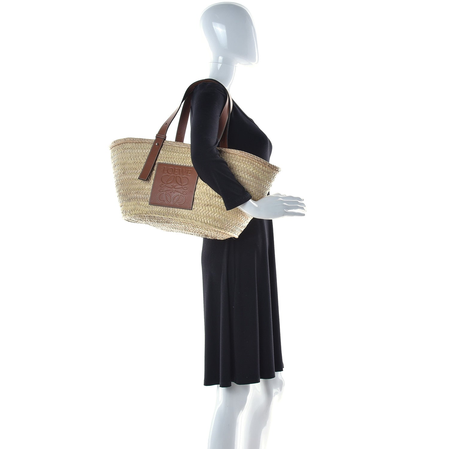 Loewe Raffia Basket Tote Bag Natural Tan 2 of 11