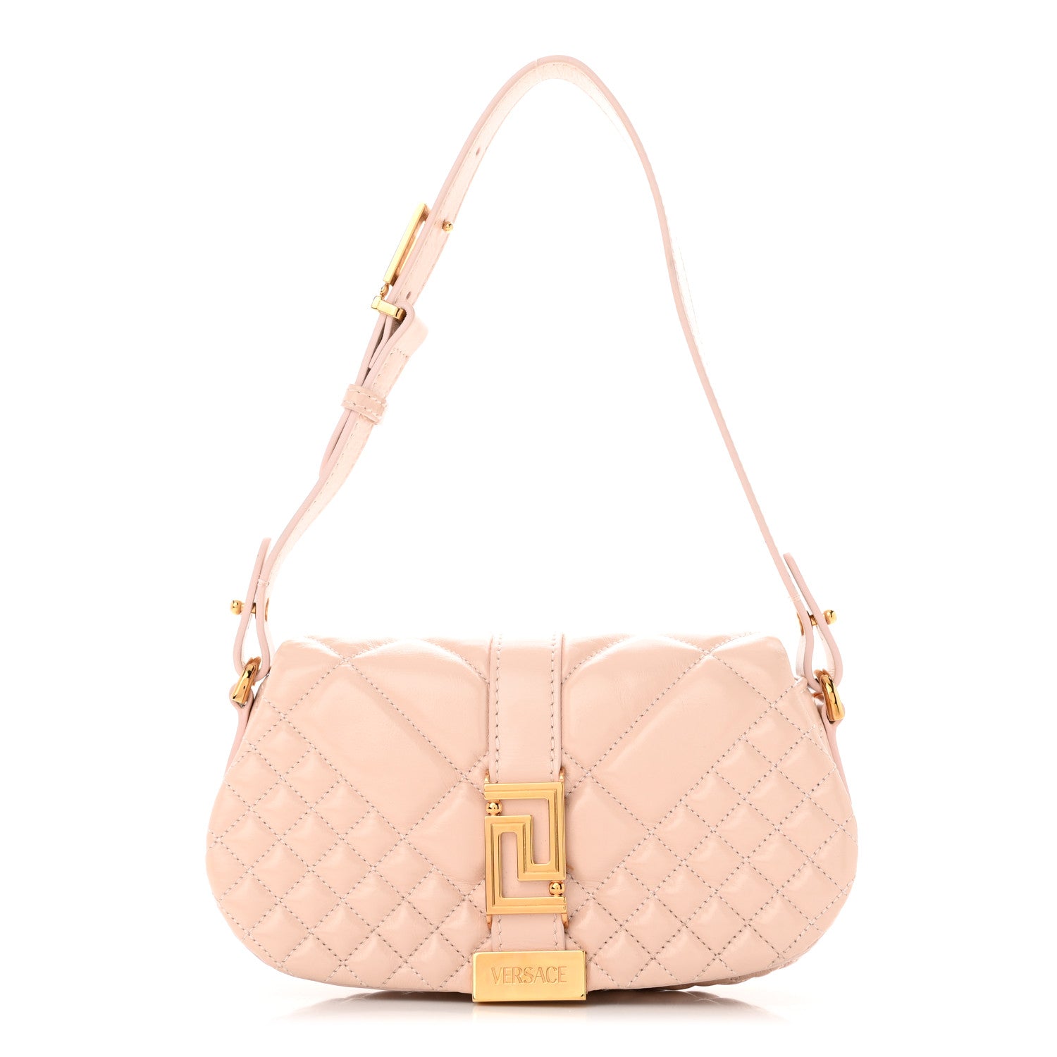 Versace Calfskin Quilted Mini Greca Goddess Shoulder Bag Powder Blush 1 of 9