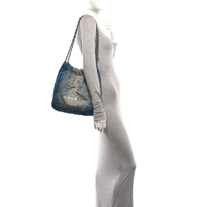 Chanel Denim Quilted Small Chanel 22 Blue 2 of 11