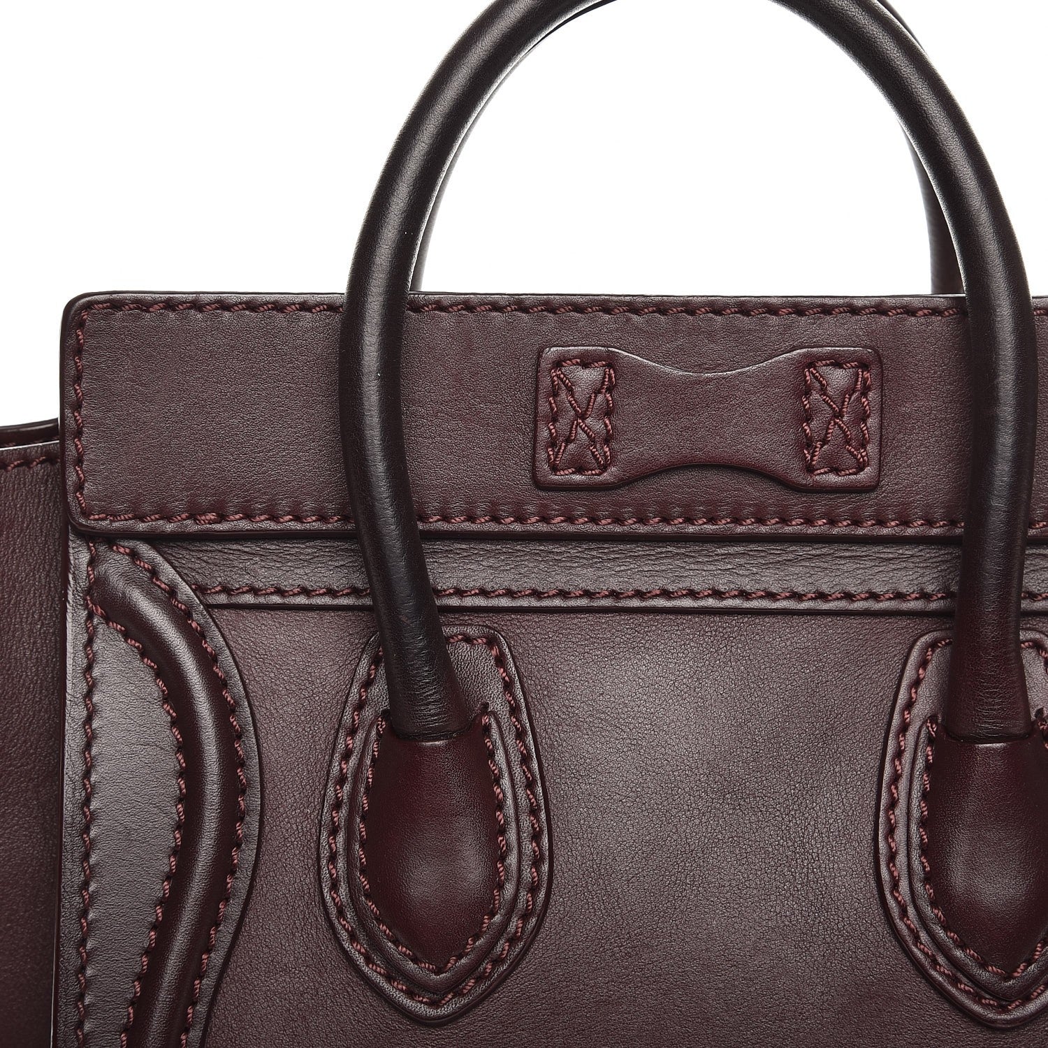 Celine Smooth Calfskin Nano Luggage Burgundy 8 of 11
