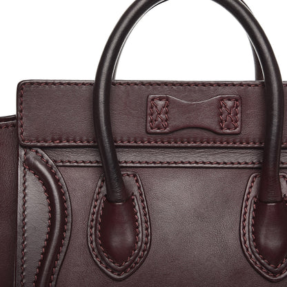 Celine Smooth Calfskin Nano Luggage Burgundy 8 of 11