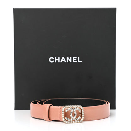 Chanel Metallic Calfskin Crystal Pearl Vendome CC Belt 75 Rose 8 of 8