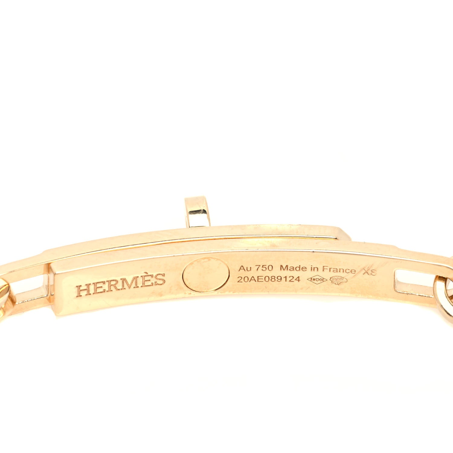 Hermes 18K Yellow Gold Diamond PM Kelly Chaine Bracelet XS 4 of 4