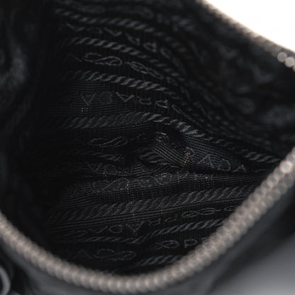 Prada Tessuto Nylon Impunturato Quilted Chain Pochette Black 5 of 5