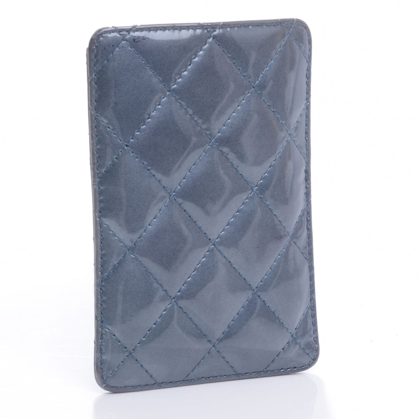 Patent Quilted iPhone Case Blue