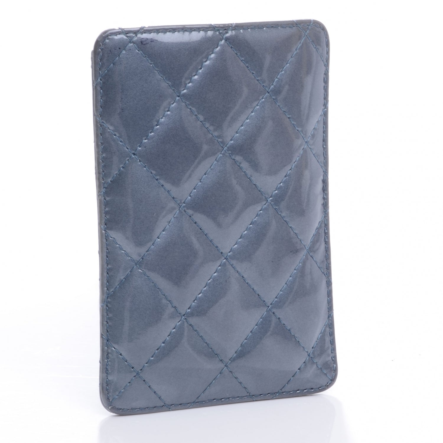 Chanel Patent Quilted iPhone Case Blue 4 of 7