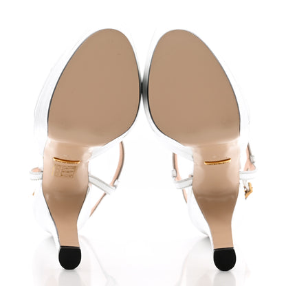 Gucci Metallic Nappa T Strap Platform Pumps 36 Argento 5 of 7
