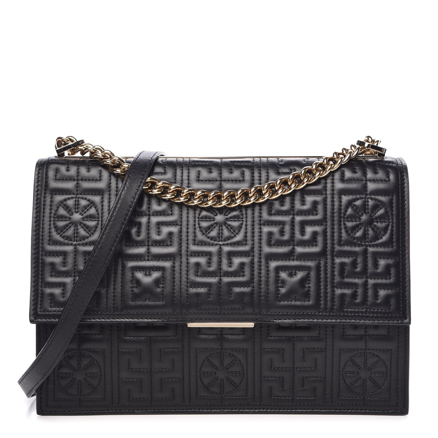 Versace Nappa Ricamo Quilted The Greek Shoulder Bag Black 1 of 11