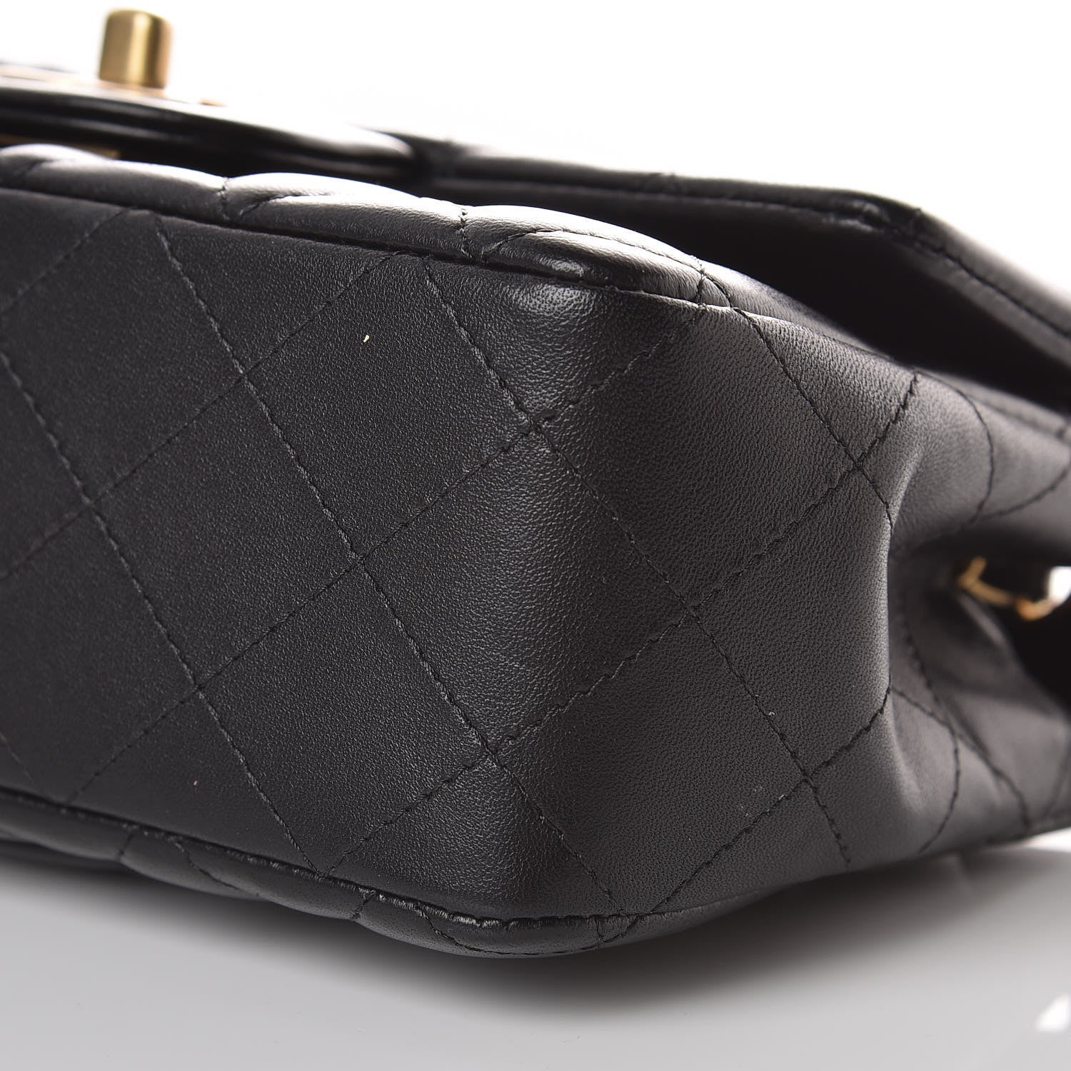 Chanel Lambskin Quilted Studded Mini Rectangular Flap Black 9 of 10