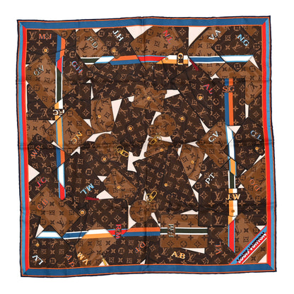 Louis Vuitton Silk Monogram Personally LV Square Square Scarf 70 Brown 1 of 3