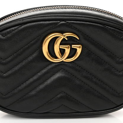 Gucci Calfskin Matelasse GG Marmont Belt Bag 85 34 Black 8 of 12
