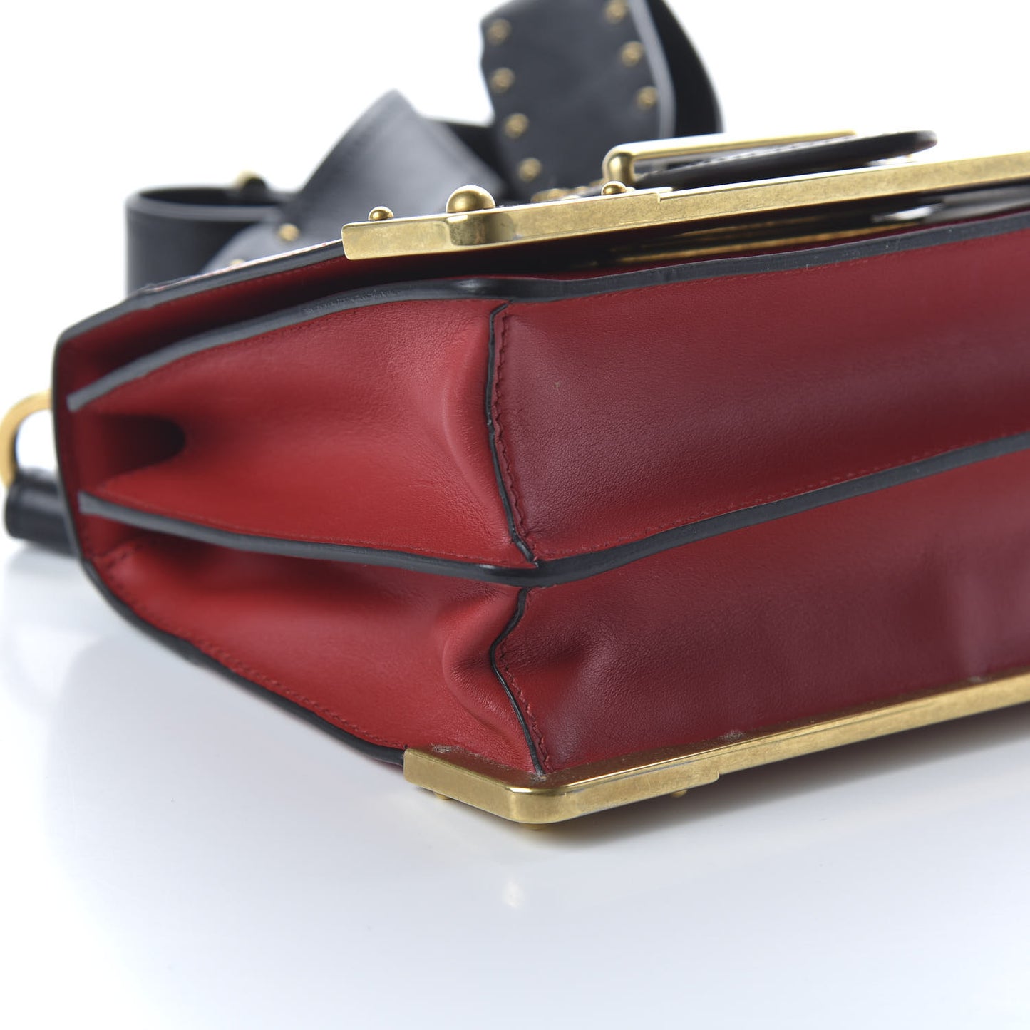 City Calfskin Saffiano Cahier Bag Fuoco Black